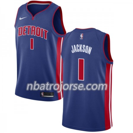 Män Detroit Pistons Tröja Reggie Jackson 1 Nike 2017-18 Blå Swingman Män Detroit Pistons Tröja Reggie Jackson 1 Nike 2017-18 Blå Swingman